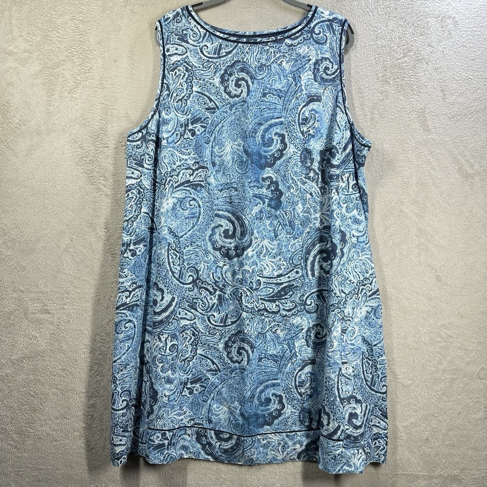 J. Jill Blue Paisley Sleeveless A-Line Dress